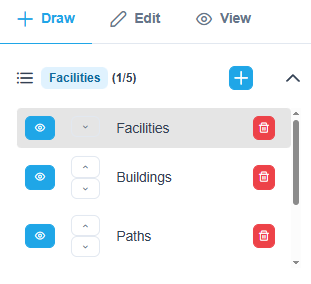 Layers management interface
