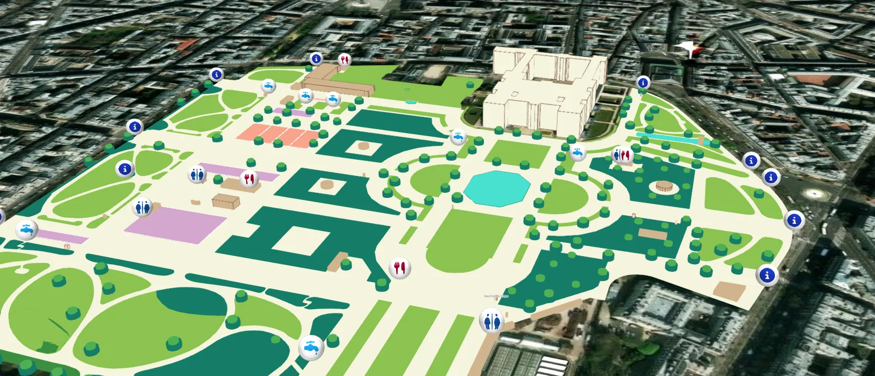 3D Ki Position map of the Jardin du Luxembourg in Paris